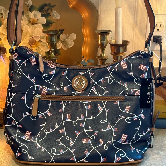 Kim Rogers American Flag Themed Shoulder or Crossbody Bag NWT - Picture 1 of 12